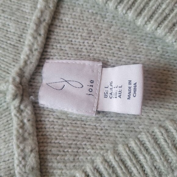 Joie Sage Green Knit Hooded Sweater Size L - Picture 6 of 7